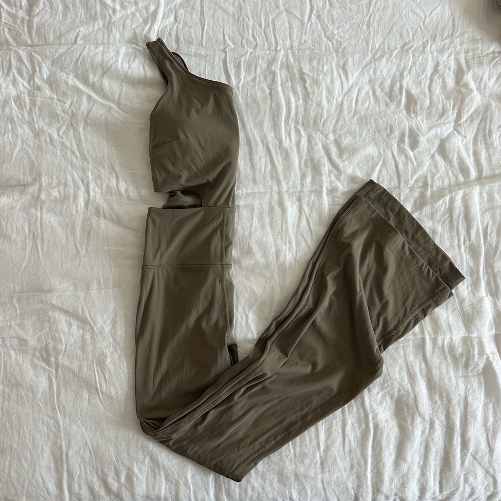 Asymmetric athletic playsuit
